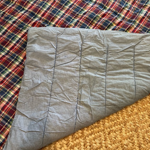 Ralph‎ Lauren Blue Label VTGE Kennebunk port madras /Red &Blue Comforter& skirt - Picture 1 of 8